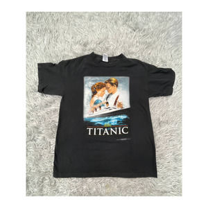 VTG Titanic Movie Promo T Shirt DiCaprio Winslet James Cameron 1998 Sz L